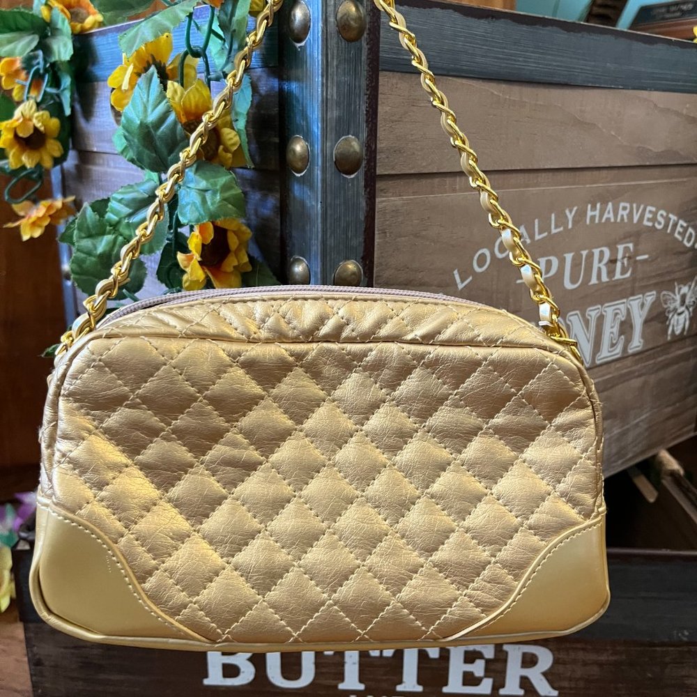Joan Rivers Gold Quilted Clutch